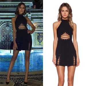 NBD Laced Up Dress in Black